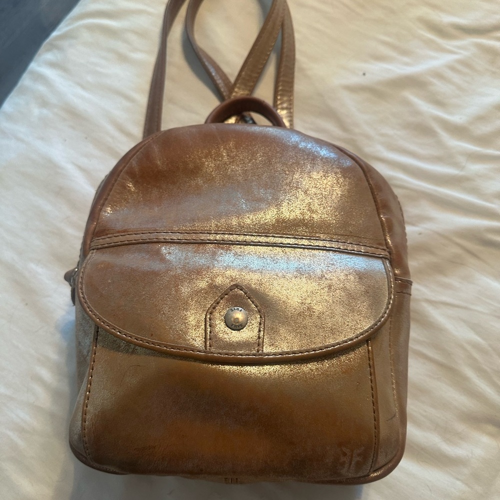 FRYE AND CO. Metallic Brown Backpack